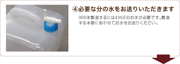 ④必要な分の水をお送りいただきます